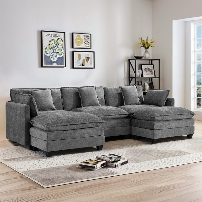 Domicare Modern Sectional Sofa with Ottomans, Sofas for Living Room, Living Room Furniture
