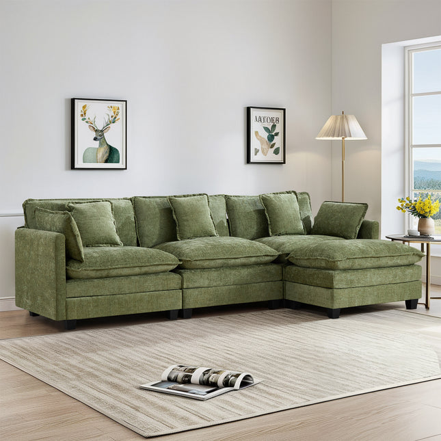 Domicare Modern Sectional Sofa with Ottomans, Sofas for Living Room, Living Room Furniture