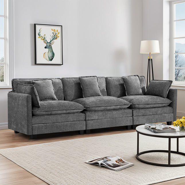 Domicare Modern Sectional Sofa with Ottomans, Sofas for Living Room, Living Room Furniture