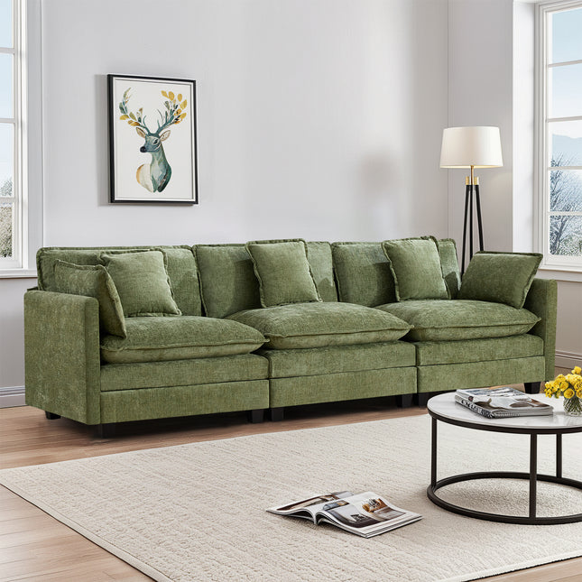 Domicare Modern Sectional Sofa with Ottomans, Sofas for Living Room, Living Room Furniture