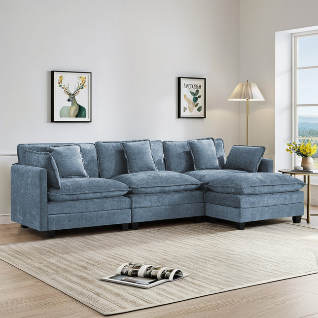 Domicare Modern Sectional Sofa with Ottomans, Sofas for Living Room, Living Room Furniture