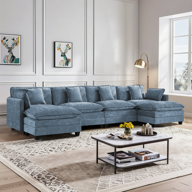 Domicare Modern Sectional Sofa with Ottomans, Sofas for Living Room, Living Room Furniture