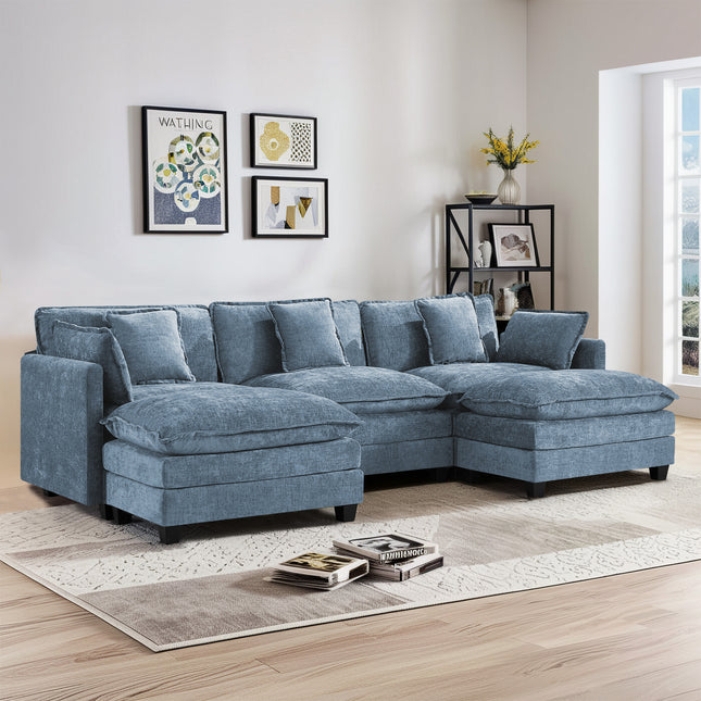 Domicare Modern Sectional Sofa with Ottomans, Sofas for Living Room, Living Room Furniture
