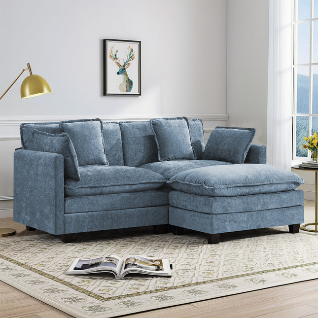 Domicare Modern Sectional Sofa with Ottomans, Sofas for Living Room, Living Room Furniture