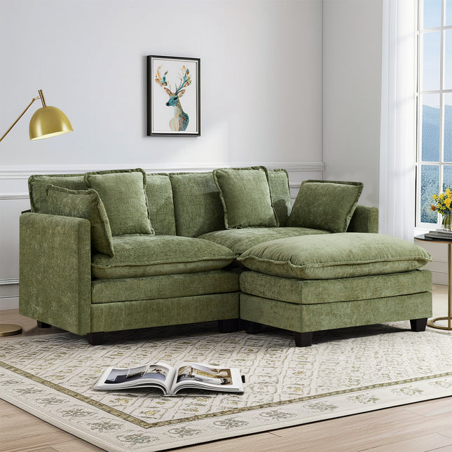 Domicare Modern Sectional Sofa with Ottomans, Sofas for Living Room, Living Room Furniture