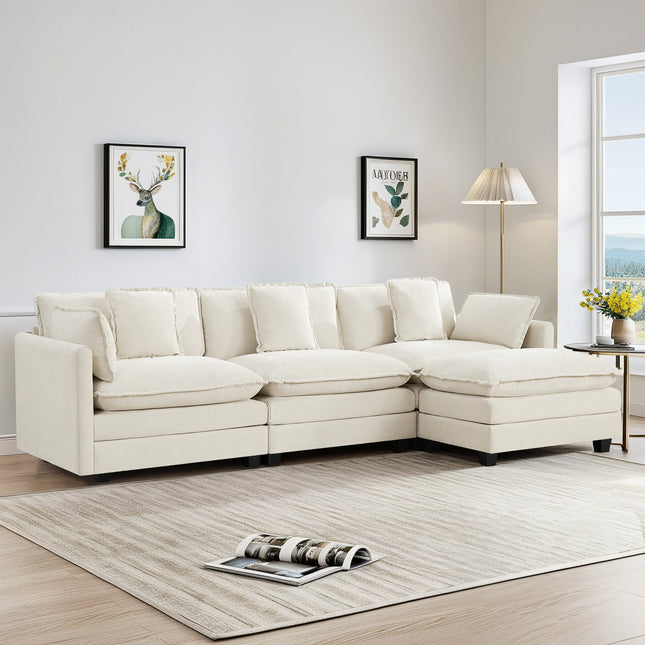 Domicare Modern Sectional Sofa with Ottomans, Sofas for Living Room, Living Room Furniture