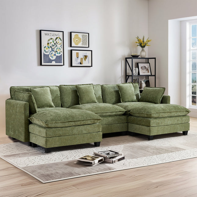 Domicare Modern Sectional Sofa with Ottomans, Sofas for Living Room, Living Room Furniture