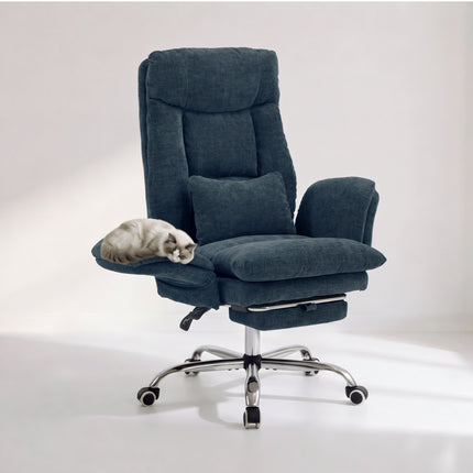 Reclining Office Chair with Footrest, 400 lb Capacity, 5-Level Adjustable Arms, 3.9 in Height Adjustment