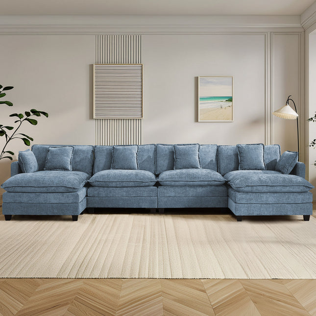 Domicare Modern Sectional Sofa with Ottomans, Sofas for Living Room, Living Room Furniture