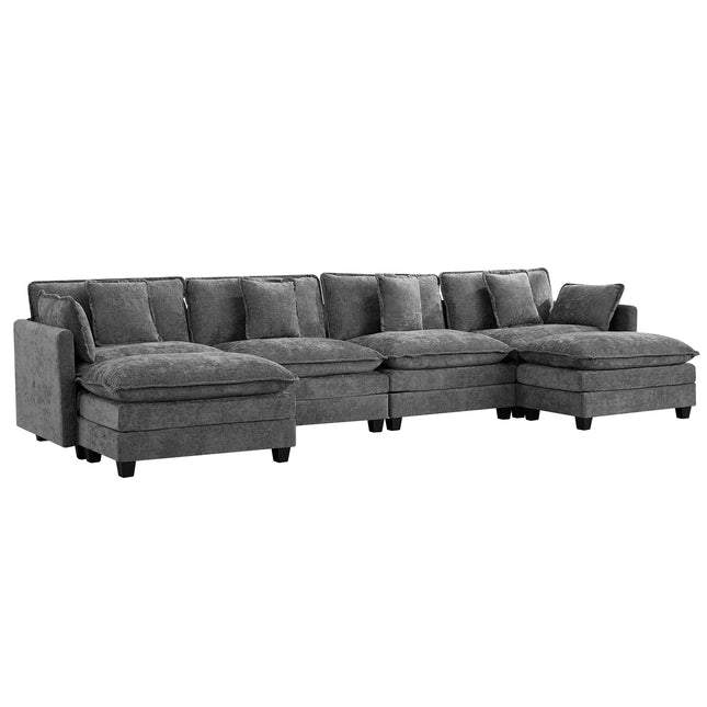 Domicare Modern Sectional Sofa with Ottomans, Sofas for Living Room, Living Room Furniture