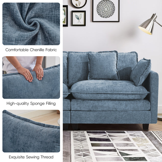 Domicare Modern Sectional Sofa with Ottomans, Sofas for Living Room, Living Room Furniture