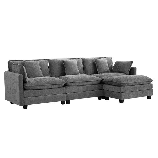 Domicare Modern Sectional Sofa with Ottomans, Sofas for Living Room, Living Room Furniture