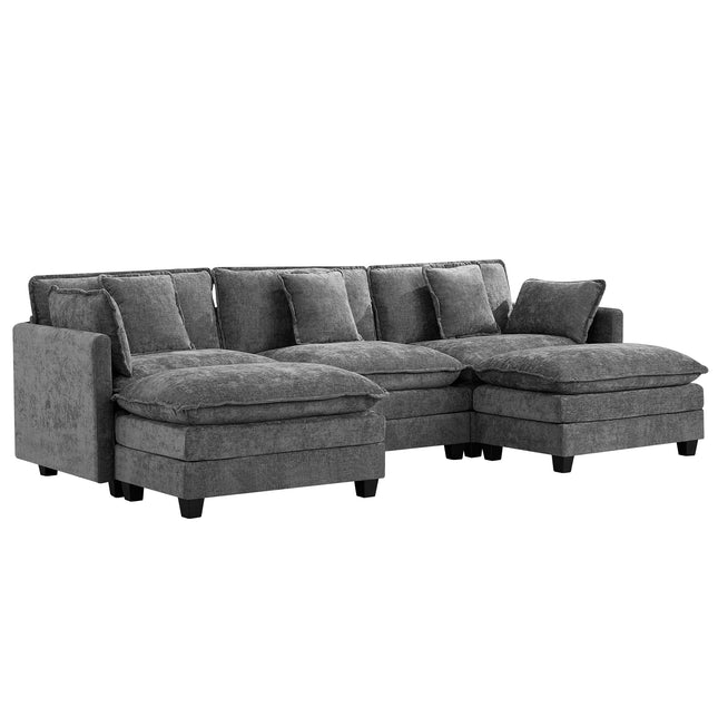 Domicare Modern Sectional Sofa with Ottomans, Sofas for Living Room, Living Room Furniture