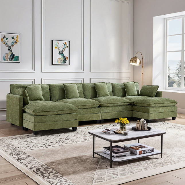 Domicare Modern Sectional Sofa with Ottomans, Sofas for Living Room, Living Room Furniture