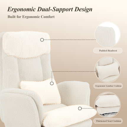 Reclining Office Chair with Footrest, 400 lb Capacity, 5-Level Adjustable Arms, 3.9 in Height Adjustment