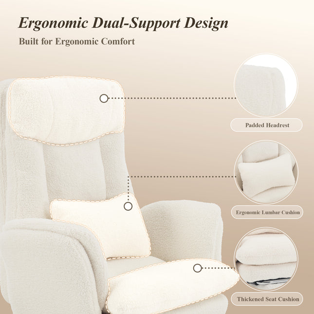 Reclining Office Chair with Footrest, 400 lb Capacity, 5-Level Adjustable Arms, 3.9 in Height Adjustment