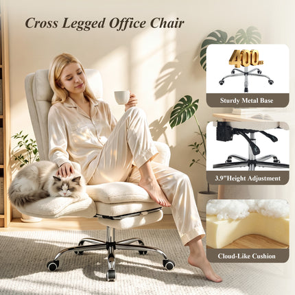 Reclining Office Chair with Footrest, 400 lb Capacity, 5-Level Adjustable Arms, 3.9 in Height Adjustment