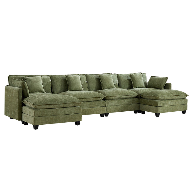 Domicare Modern Sectional Sofa with Ottomans, Sofas for Living Room, Living Room Furniture