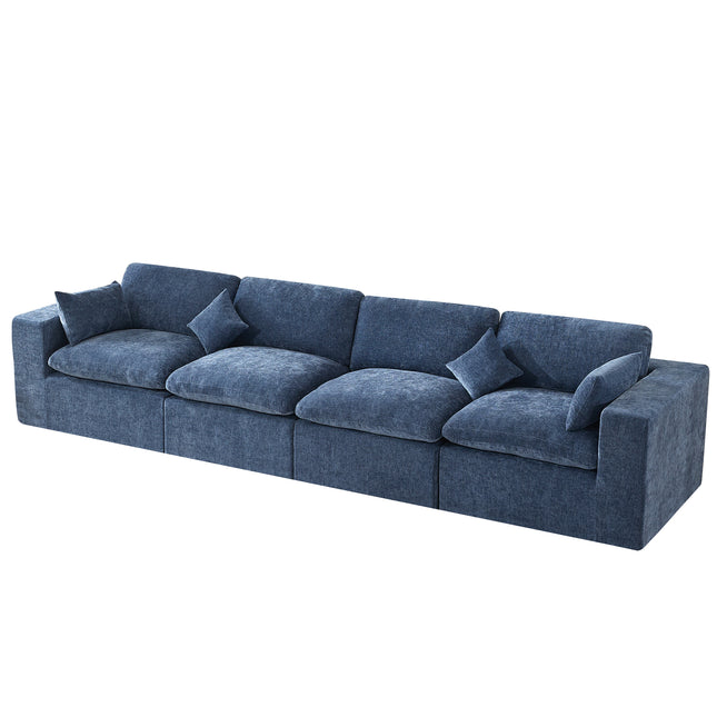 Cloud Boneless Sectional Couch, Modular Sectional Sofa Deep Seat, Oversized Upholstered Convertible Comfy Chenille Sofa Couches for Living Room