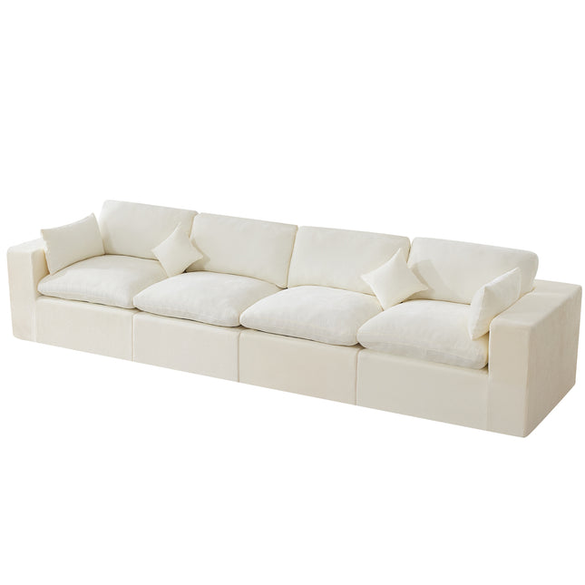 Cloud Boneless Sectional Couch, Modular Sectional Sofa Deep Seat, Oversized Upholstered Convertible Comfy Chenille Sofa Couches for Living Room