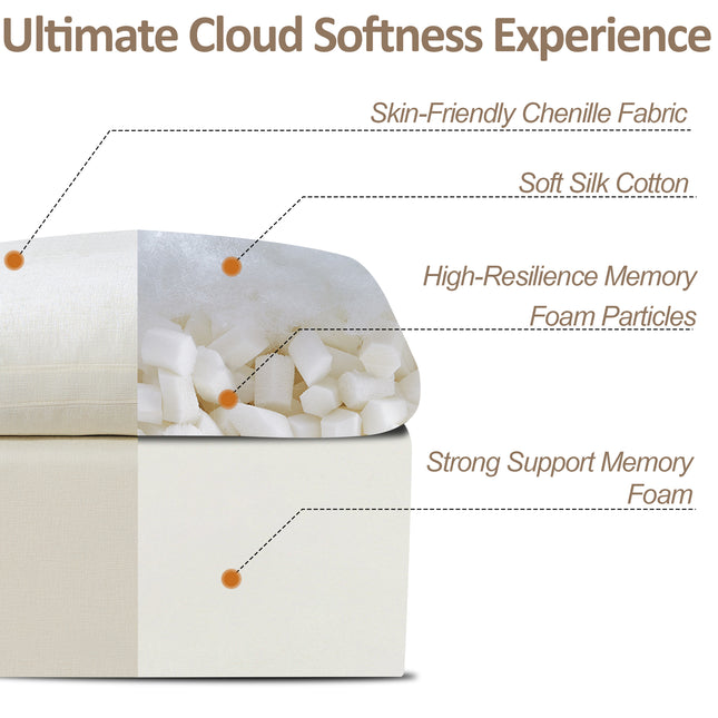 Cloud Boneless Sectional Couch, Modular Sectional Sofa Deep Seat, Oversized Upholstered Convertible Comfy Chenille Sofa Couches for Living Room