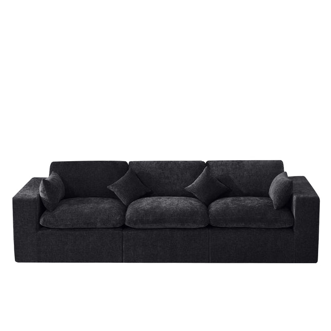 Cloud Boneless Sectional Couch, Modular Sectional Sofa Deep Seat, Oversized Upholstered Convertible Comfy Chenille Sofa Couches for Living Room