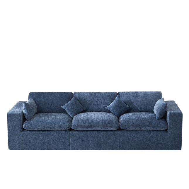 Cloud Boneless Sectional Couch, Modular Sectional Sofa Deep Seat, Oversized Upholstered Convertible Comfy Chenille Sofa Couches for Living Room