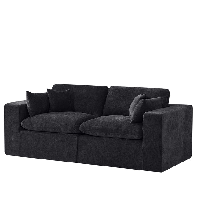 Cloud Boneless Sectional Couch, Modular Sectional Sofa Deep Seat, Oversized Upholstered Convertible Comfy Chenille Sofa Couches for Living Room