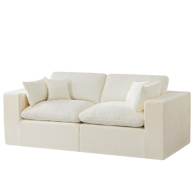 Cloud Boneless Sectional Couch, Modular Sectional Sofa Deep Seat, Oversized Upholstered Convertible Comfy Chenille Sofa Couches for Living Room