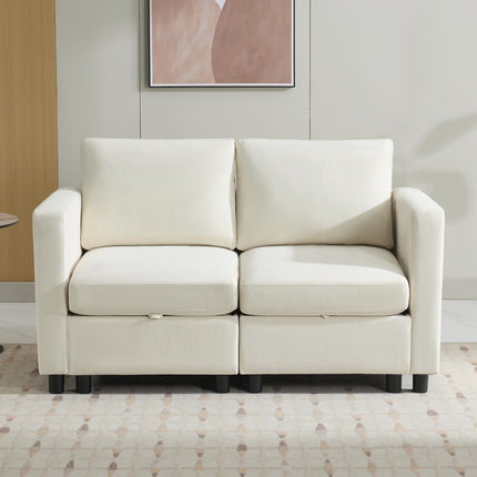 Modular Sectional Sofa Convertible U Shaped Sofa Couch Set with Storage for Living Room, Modern 6 Seater Modular Sectional Couch with Movable Ottoman