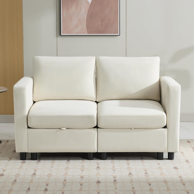 Modular Sectional Sofa Convertible U Shaped Sofa Couch Set with Storage for Living Room, Modern 6 Seater Modular Sectional Couch with Movable Ottoman
