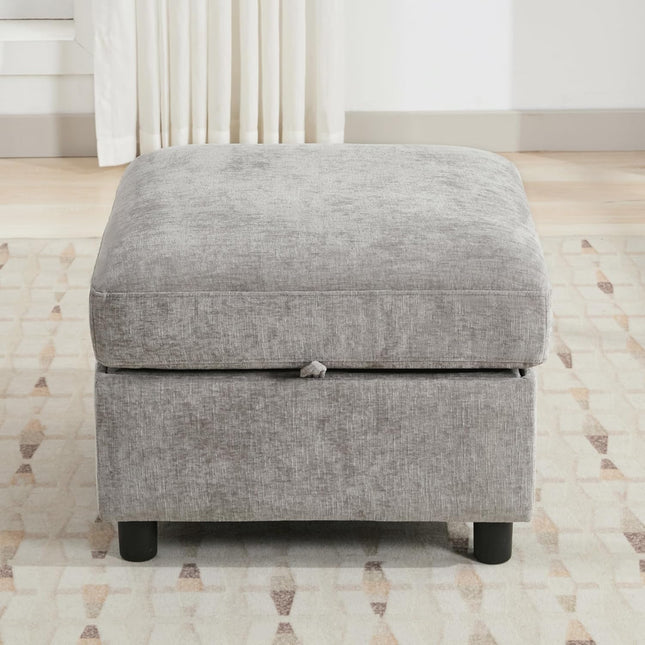 Modular Sectional Sofa Convertible U Shaped Sofa Couch Set with Storage for Living Room, Modern 6 Seater Modular Sectional Couch with Movable Ottoman