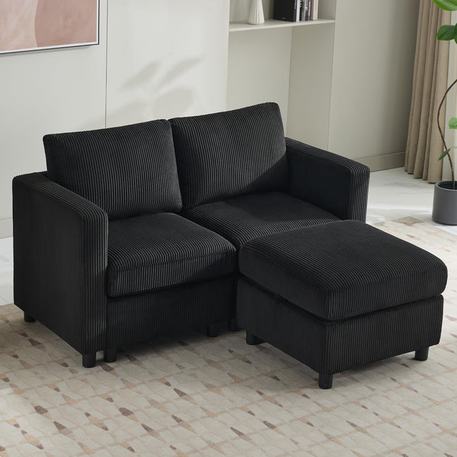 Modular Sectional Sofa Convertible U Shaped Sofa Couch Set with Storage for Living Room, Modern 6 Seater Modular Sectional Couch with Movable Ottoman