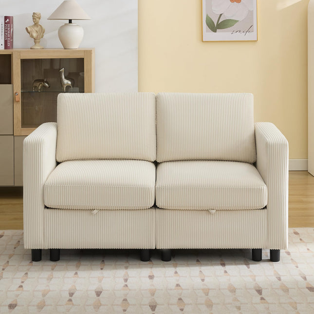 Modular Sectional Sofa Convertible U Shaped Sofa Couch Set with Storage for Living Room, Modern 6 Seater Modular Sectional Couch with Movable Ottoman