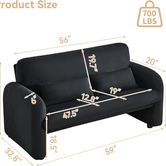 Corduroy Fabric Accent Chair, Modern Upholstered Living Room Chairs with Lumbar Pillow, Wide Comfy Leisure Armchair for Bedroom, Office, Reading