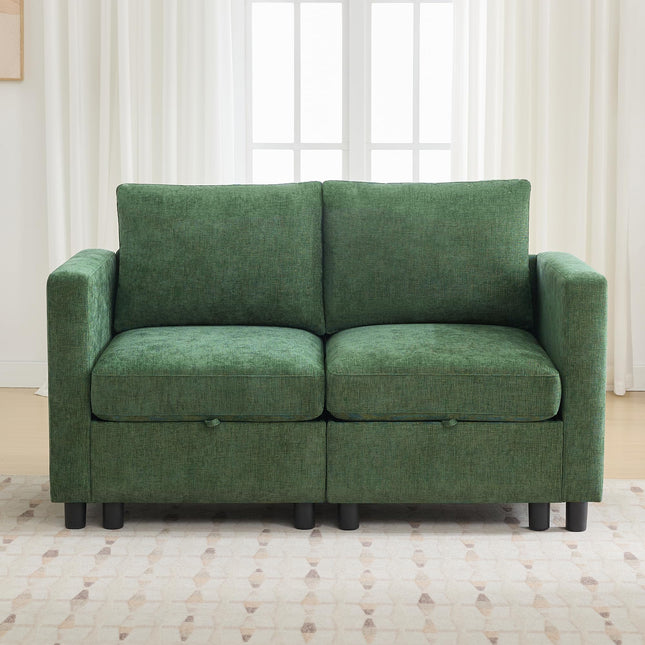 Modular Sectional Sofa Convertible U Shaped Sofa Couch Set with Storage for Living Room, Modern 6 Seater Modular Sectional Couch with Movable Ottoman