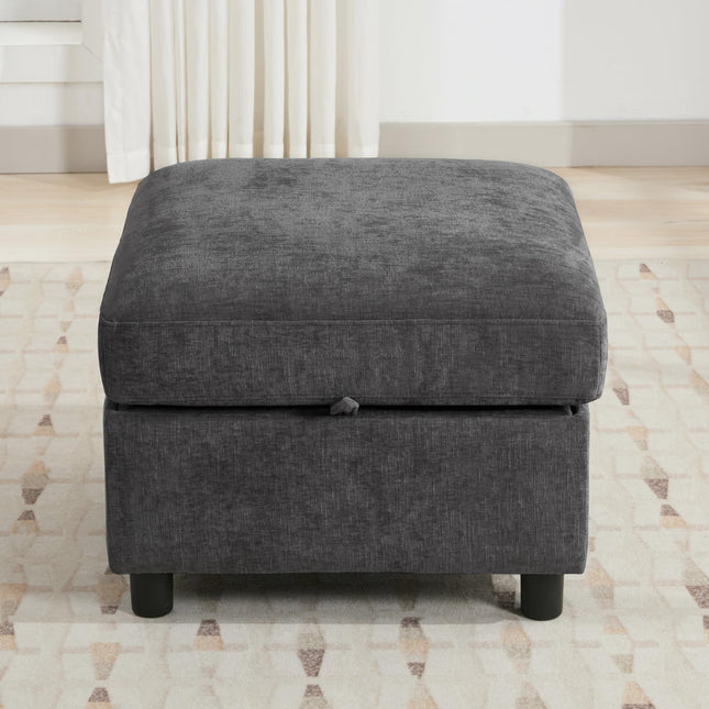 Modular Sectional Sofa Convertible U Shaped Sofa Couch Set with Storage for Living Room, Modern 6 Seater Modular Sectional Couch with Movable Ottoman
