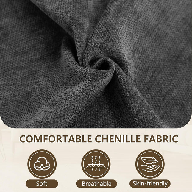 57.5" Oversized Chaise Lounge with Ottoman Indoor, Grey Reading Chair with Ottoman & Sofa Bed, Chenille Upholstered Comfy Sleeper Chair for Living Room, Bedroom, Office