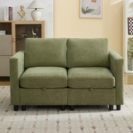 Modular Sectional Sofa Convertible U Shaped Sofa Couch Set with Storage for Living Room, Modern 6 Seater Modular Sectional Couch with Movable Ottoman