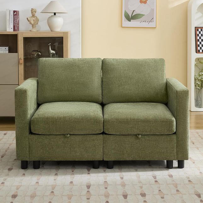 Modular Sectional Sofa Convertible U Shaped Sofa Couch Set with Storage for Living Room, Modern 6 Seater Modular Sectional Couch with Movable Ottoman