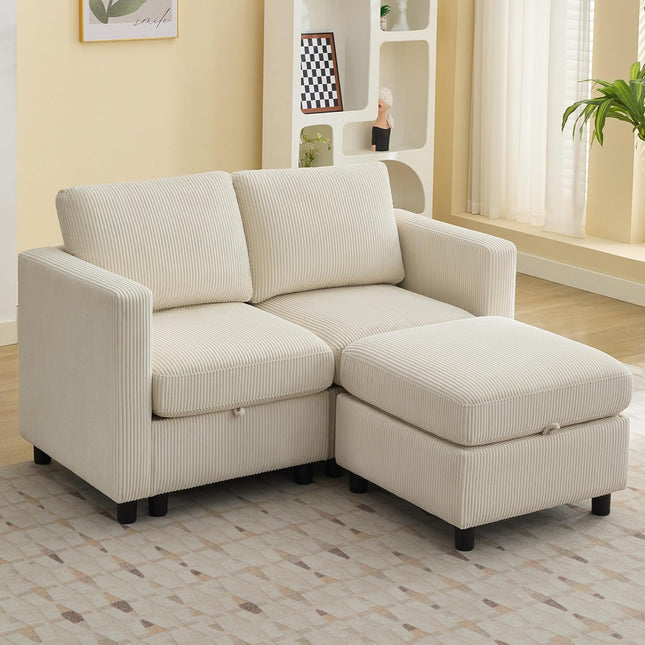 Modular Sectional Sofa Convertible U Shaped Sofa Couch Set with Storage for Living Room, Modern 6 Seater Modular Sectional Couch with Movable Ottoman