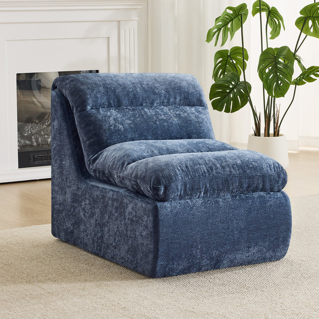Boneless Chair, Double-Layer Armless Floor Sofa with High Density Memory Foam, No Assembly Togo Sofa, Chenille Bean Bag Chairs for Living Room, Bedroom, Comfy Cloud Chair
